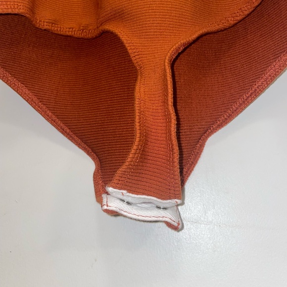 Lulus Orange Ribbed Bodysuit - Picture 4 of 6